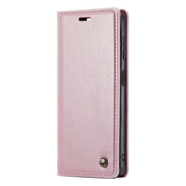 „CaseMe“ Leather solīds atvēramais ādas maciņš - rozs (Galaxy A54)