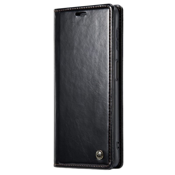 „CaseMe“ Leather solīds atvēramais ādas maciņš - melns (Galaxy A23 5G / A23 4G / M23 / F23)