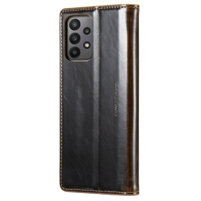 Samsung Galaxy A23 5G (SM-A236B, SM-M236B, SM-E236B) „CaseMe“ Leather solīds atvēramais ādas brūns maciņš - maks | Vacins.lv