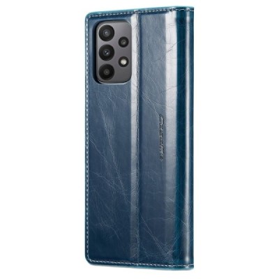 Samsung Galaxy A23 5G (SM-A236B, SM-M236B, SM-E236B) „CaseMe“ Leather solīds atvēramais ādas zils maciņš - maks | Vacins.lv