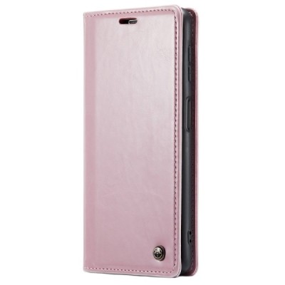 Samsung Galaxy A23 5G (SM-A236B, SM-M236B, SM-E236B) „CaseMe“ Leather solīds atvēramais ādas rozs maciņš - maks | Vacins.lv