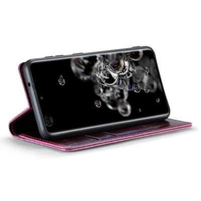 Samsung Galaxy S20 Ultra (G988, G988) „CaseMe“ Leather solīds atvēramais ādas bordo maciņš - maks | Vacins.lv