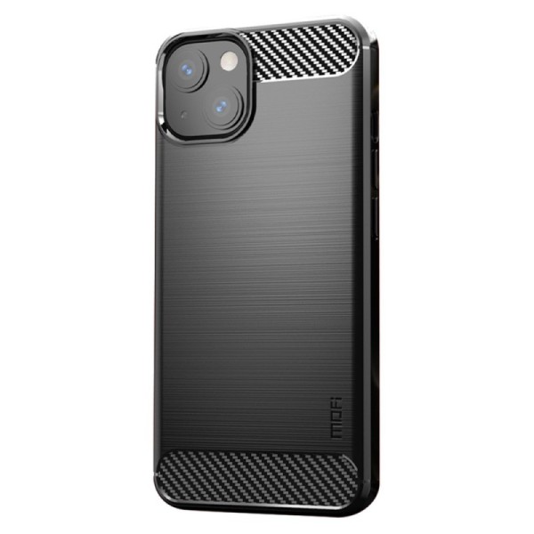 Твердый силиконовый чехол „Mofi“ Carbon (TPU) - чёрный (iPhone 13)