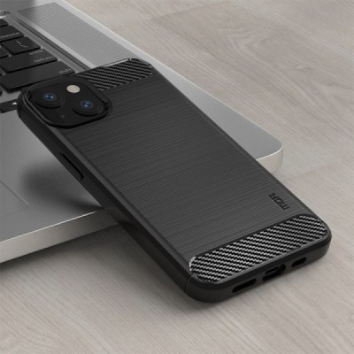 Apple iPhone 13 „Mofi“ Carbon (TPU) твердый силиконовый чехол - чёрный | Vacins.lv