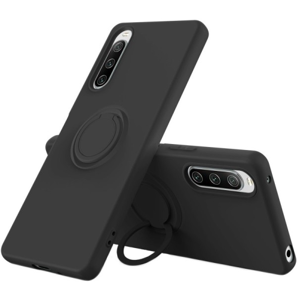 Чехол „Ring“ Kickstand (TPU) - чёрный (Xperia 10 V)