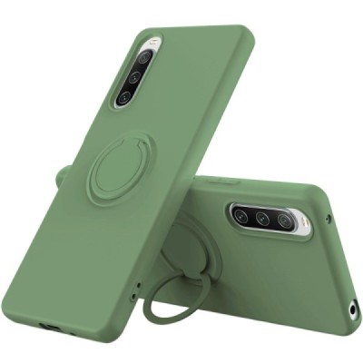 Твердый силиконовый чехол „Ring“ Kickstand (TPU) для Sony Xperia 10 V, зелёного цвета | Vacins.lv