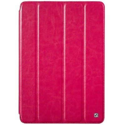 Prabangus „HOCO“ Crystal serijos odinis atverčiamas rožinis Apple iPad Air dėklas / Priedai.lt