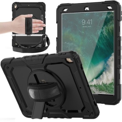 Apple iPad Pro 10.5" (iPad Air 2019) pastiprinātas aizsardzības melns (360°) apvalks, vaciņš | Vacins.lv