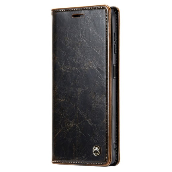 „CaseMe“ Leather solīds atvēramais ādas maciņš - brūns (Galaxy A34 5G)