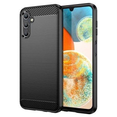 Samsung Galaxy A14 5G (SM-A146B, SM-A145F) „Carbon“ cieta silikona (TPU) melns vāciņš | Vacins.lv