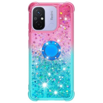 Твердый силиконовый чехол (TPU) „Shine“ Kickstand для Redmi 12C / 11A, мятного/розового цвета | Vacins.lv