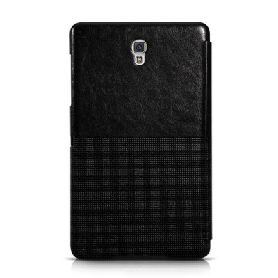 Greznais „HOCO“ Crystal sērijas ādas atvērams melns Samsung Galaxy Tab S 8.4 T705 futrālis / Vacins.lv