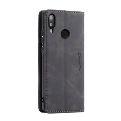 Huawei P smart 2019 (Honor 10 Lite) CaseMe Retro открываемый чёрный кожаный чехол - книжка | Priedai.lt