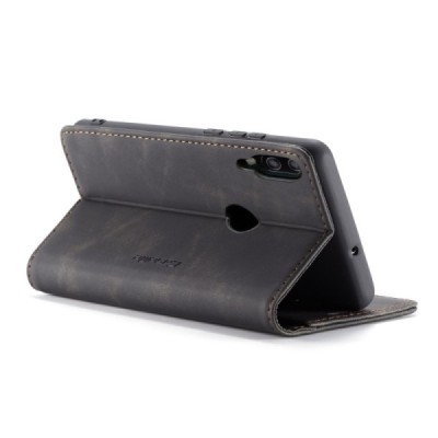 Huawei P smart 2019 (Honor 10 Lite) CaseMe Retro открываемый чёрный кожаный чехол - книжка | Priedai.lt