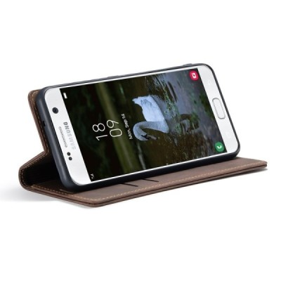 Samsung Galaxy S7 (G930) CaseMe Retro solīds atvēramais ādas brūns maciņš - maks | Vacins.lv