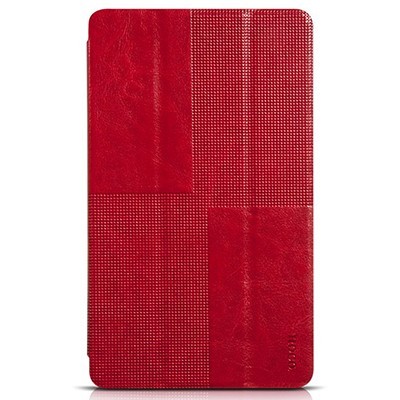 Greznais „HOCO“ Crystal sērijas ādas atvērams sarkans Samsung Galaxy Tab S 8.4 T705 futrālis / Vacins.lv