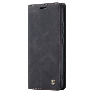 Xiaomi Redmi 12C (Redmi 11A) CaseMe Retro solīds atvēramais ādas melns maciņš - maks | Vacins.lv