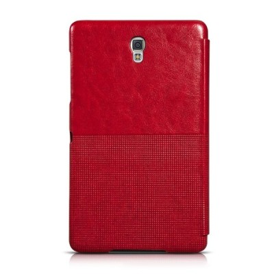 Greznais „HOCO“ Crystal sērijas ādas atvērams sarkans Samsung Galaxy Tab S 8.4 T705 futrālis / Vacins.lv