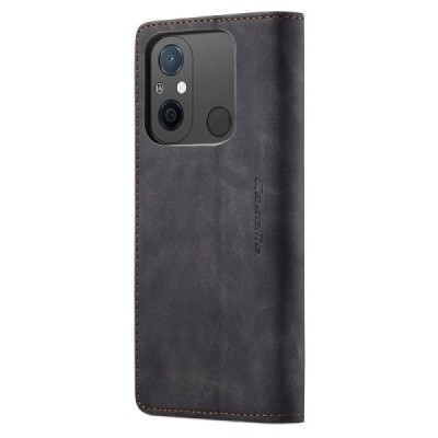 Xiaomi Redmi 12C (Redmi 11A) CaseMe Retro открываемый чёрный кожаный чехол - книжка | Vacins.lv