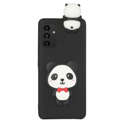 Samsung Galaxy A14 5G (SM-A146B, SM-A145F) „Squezy“ Panda cieta silikona (TPU) melns apvalks | vacins.lv
