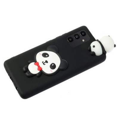 Samsung Galaxy A14 5G (SM-A146B, SM-A145F) „Squezy“ Panda твердый силиконовый чехол TPU чёрного цвета | Vacins.lv