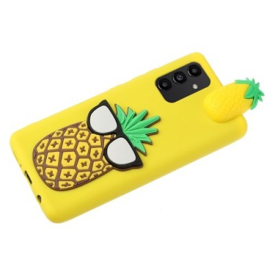 Samsung Galaxy A14 5G (SM-A146B, SM-A145F) „Squezy“ Pineapple твердый силиконовый чехол TPU жёлтого цвета | Vacins.lv