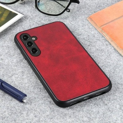 Samsung Galaxy A14 5G (SM-A146B, SM-A145F) „Bi-Color“ Splicing sarkans ādas apvalks | Vacins.lv