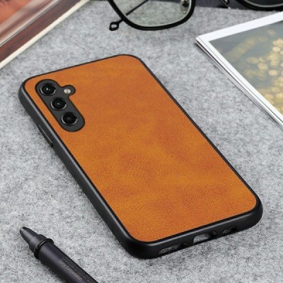 Samsung Galaxy A14 5G (SM-A146B, SM-A145F) „Bi-Color“ Splicing brūns ādas apvalks | Vacins.lv