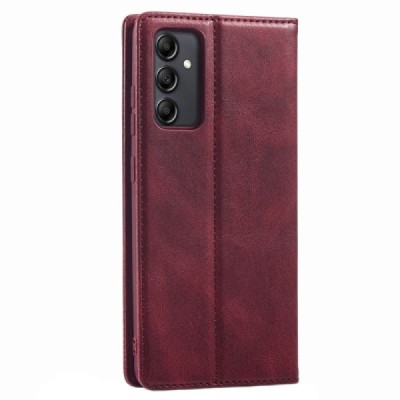 „Lc.Imeeke“ Samsung Galaxy A14 5G (SM-A146B, SM-A145F) открываемый бордовый кожаный чехол - книжка | Vacins.lv