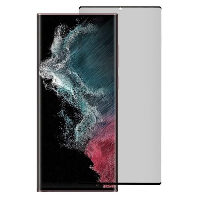 Samsung Galaxy S23 Ultra (SM-S918) Premium Tempered Glass privāta melns ekrāna aizsargstikls | Vacins.lv