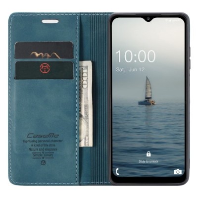 Samsung Galaxy A14 5G (SM-A146B) CaseMe Retro открываемый зелёный кожаный чехол - книжка | Vacins.lv