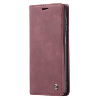 Samsung Galaxy A14 5G (SM-A146B) CaseMe Retro solīds atvēramais ādas bordo maciņš - maks | Vacins.lv