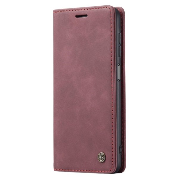 Кожиный чехол-книжка „CaseMe“ Retro - бордовый (Galaxy A14 5G)