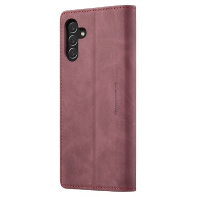 Samsung Galaxy A14 5G (SM-A146B) CaseMe Retro открываемый бордовый кожаный чехол - книжка | Vacins.lv