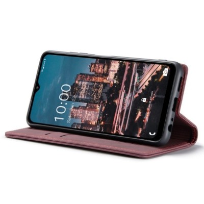 Samsung Galaxy A14 5G (SM-A146B) CaseMe Retro открываемый бордовый кожаный чехол - книжка | Vacins.lv