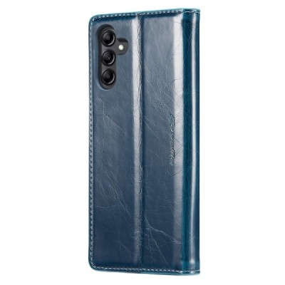Samsung Galaxy A14 5G (SM-A146B) „CaseMe“ Leather открываемый синий кожаный чехол - книжка | Vacins.lv