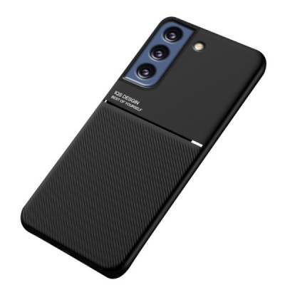 Samsung Galaxy S21 FE (Fan Edition) 5G „Lines“ Magnetic melns ādas apvalks | Vacins.lv
