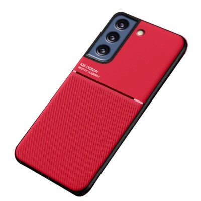 „Lines“ Magnetic магнитный чехол для Samsung Galaxy S21 FE (Fan Edition) 5G, красный силиконовый чехол | Vacins.lv