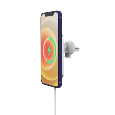 „X16“ Magnetic automašīnas telefona turētājs / lādētājs (15W) - balts | Vacins.lv