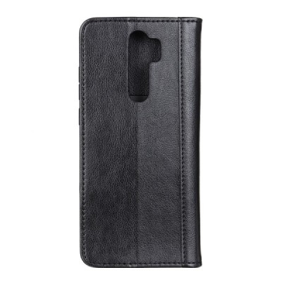 Xiaomi Redmi 9 черный кожаный чехол-книжка с магнитом | Vacins.lv
