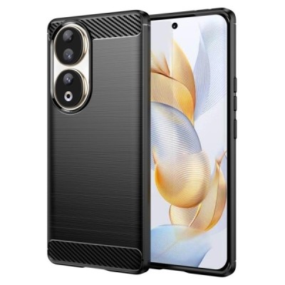 Huawei Honor 90 „Carbon“ cieta silikona (TPU) melns vāciņš | Vacins.lv