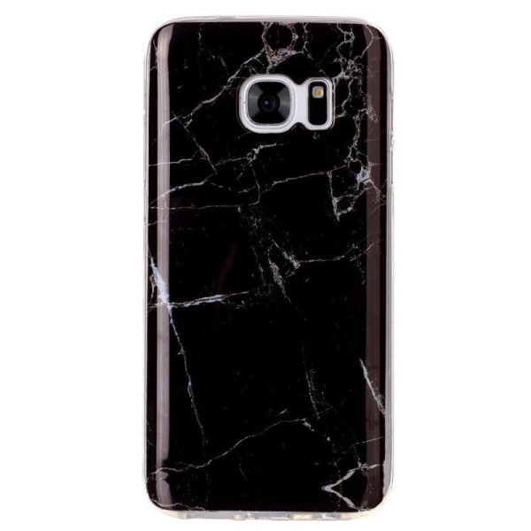 Твердый силиконовый чехол (TPU) „Marble“ - чёрный (Galaxy S7)
