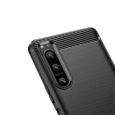 Sony Xperia 5 IV „Mofi“ Carbon (TPU) твердый силиконовый чехол - чёрный | Vacins.lv