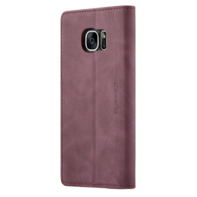 Samsung Galaxy S7 (G930) CaseMe Retro открываемый бордовый кожаный чехол - книжка | Vacins.lv