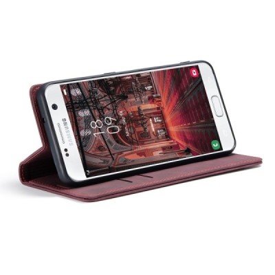 Samsung Galaxy S7 (G930) CaseMe Retro открываемый бордовый кожаный чехол - книжка | Vacins.lv