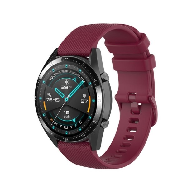 Viedā pulksteņa cietā silikona (TPU) siksniņa - bordo (Huawei Watch 4 Pro / Watch 2 Pro / Watch GT Runner / GT 3 / Watch GT 3