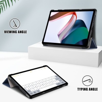 Xiaomi Redmi Pad SE 11" atvēramais ādas zils maciņš | Vacins.lv