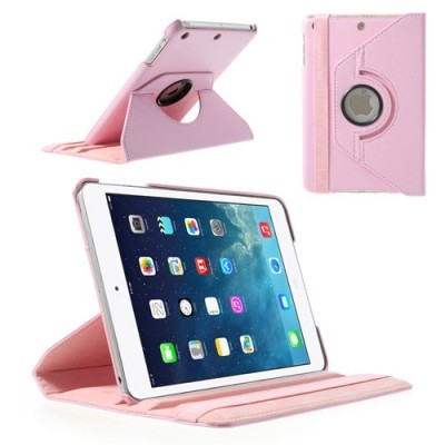 Apple iPad Mini 1 / 2 / 3 atvēramais rozs ādas futrālis, grozās 360° grādu apjomā / Vacins.lv