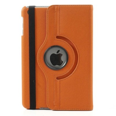 Apple iPad Mini 1 / 2 / 3 atverčiamas, sukiojamas 360 laipsnių, oranžinis medžiaginis dėklas - stovas / Priedai.lt