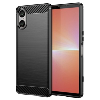 Sony Xperia 5 V „Carbon“ (TPU) твердый силиконовый чехол - чёрный | Vacins.lv